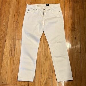 AG jeans the Stevie roll up. White denim jeans.  Size 28R